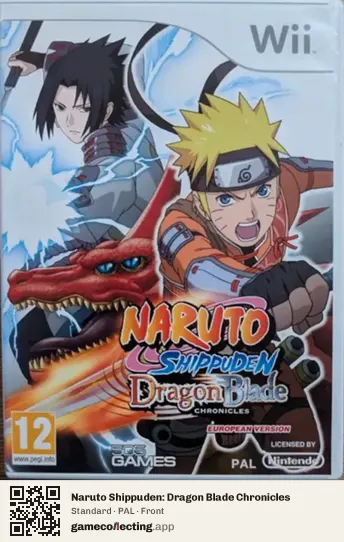 Naruto Shippuden: Dragon Blade Chronicles Nintendo Wii, PAL box front