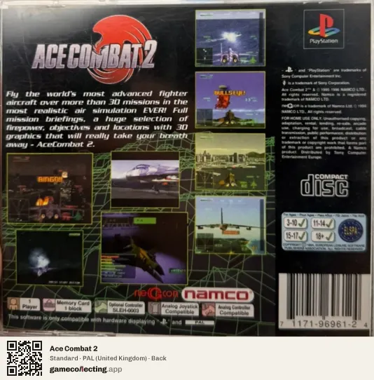 Ace Combat 2 PlayStation, United Kingdom box back