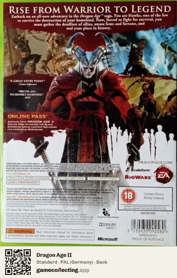 Dragon Age II Xbox 360, Germany box back
