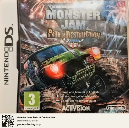 Monster Jam: Path of Destruction Nintendo DS, PAL box front