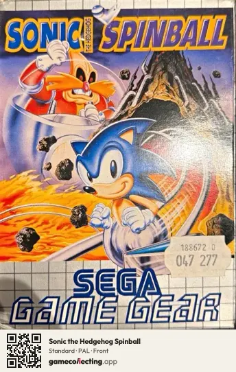 Sonic the Hedgehog Spinball Sega Game Gear, PAL box front