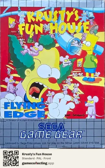 Krusty's Fun House Sega Game Gear, PAL box front