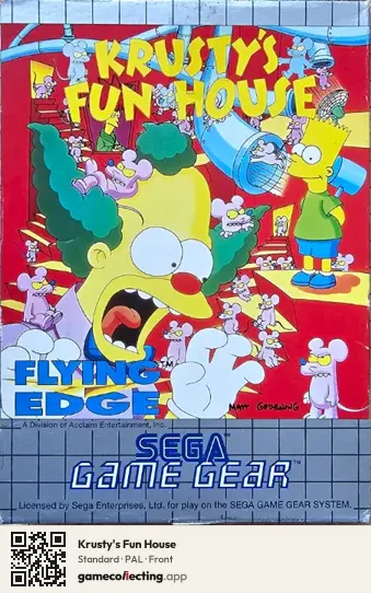 Krusty's Fun House Sega Game Gear, PAL box front