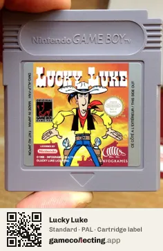 Lucky Luke Game Boy, PAL cartridge label
