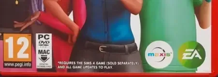 The Sims 4: Get to Work, the PEGI square on its front