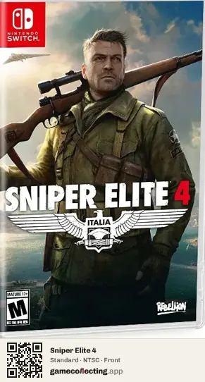 Sniper Elite 4 Nintendo Switch, NTSC box front
