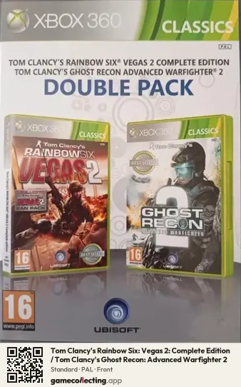Tom Clancy's Rainbow Six: Vegas 2: Complete Edition / Tom Clancy's Ghost Recon: Advanced Warfighter 2 Xbox 360, PAL box front