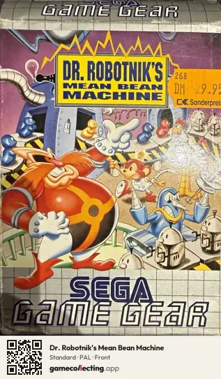 Dr. Robotnik's Mean Bean Machine Sega Game Gear, PAL box front
