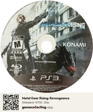 Metal Gear Rising: Revengeance PlayStation 3, NTSC disc