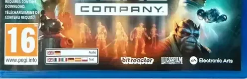 Star Wars Zero Company, the PEGI square on its front