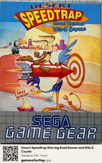 Desert Speedtrap Starring Road Runner and Wile E. Coyote Sega Game Gear, PAL box front