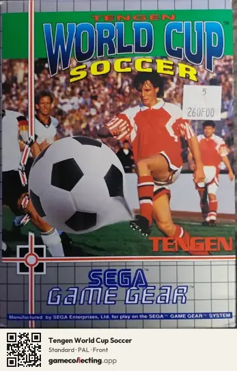 Tengen World Cup Soccer Sega Game Gear, PAL box front