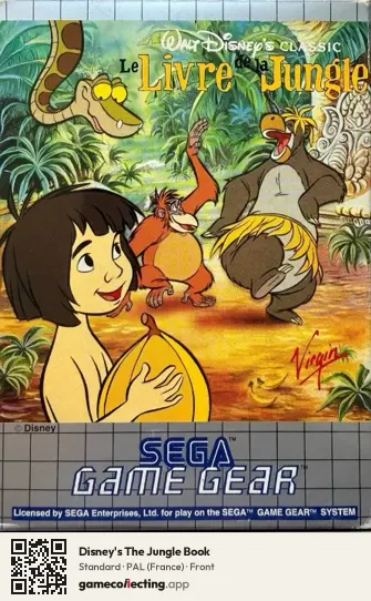 Disney's The Jungle Book Sega Game Gear, France box front