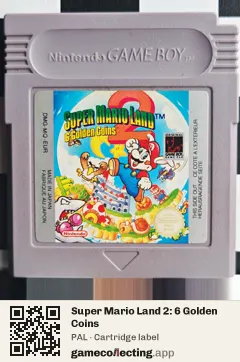Super Mario Land 2: 6 Golden Coins Game Boy, PAL cartridge label