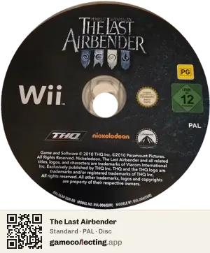 The Last Airbender Nintendo Wii, PAL disc