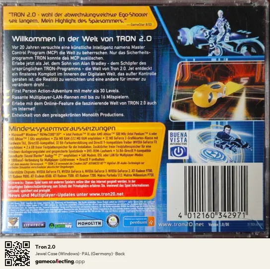Tron 2.0 Computer, Germany box back