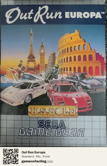 Out Run Europa Sega Game Gear, PAL box front
