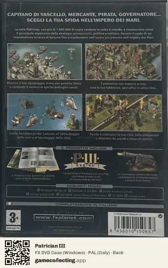 Patrician III Computer, Italy box back