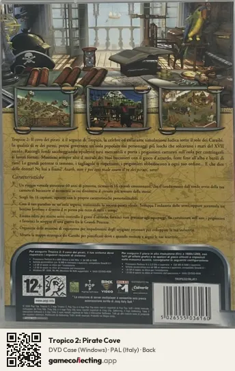Tropico 2: Pirate Cove Computer, Italy box back