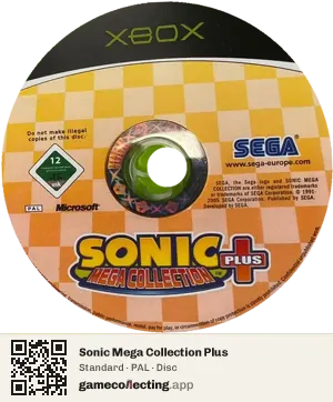 Sonic Mega Collection Plus Xbox, PAL disc