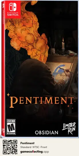Pentiment Nintendo Switch, NTSC box front