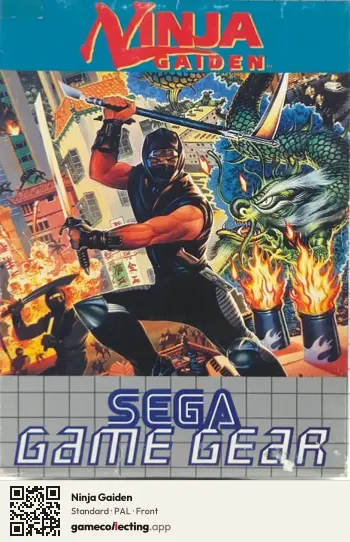 Ninja Gaiden Sega Game Gear, PAL box front