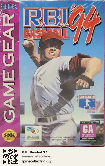 R.B.I. Baseball '94 Sega Game Gear, NTSC box front