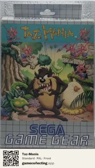 Taz-Mania Sega Game Gear, PAL box front
