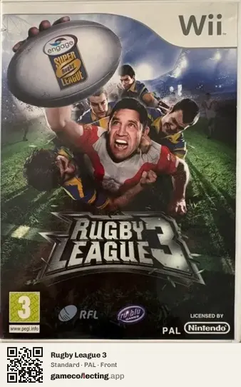 Rugby League 3 Nintendo Wii, PAL box front