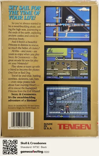 Skull & Crossbones Nintendo Entertainment System, NTSC box back