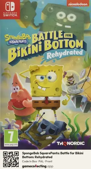 SpongeBob SquarePants: Battle for Bikini Bottom: Rehydrated Nintendo Switch, PAL box front