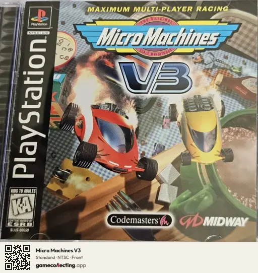 Micro Machines V3 PlayStation, NTSC box front