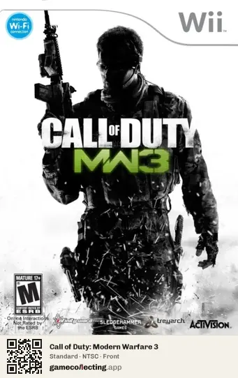 Call of Duty: Modern Warfare 3 Nintendo Wii, NTSC box front