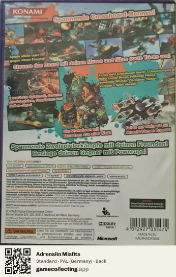Adrenalin Misfits Xbox 360, Germany box back