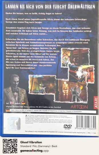 Ghost Vibration PlayStation 2, Germany box back