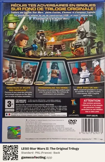 LEGO Star Wars II: The Original Trilogy PlayStation 2, France box back