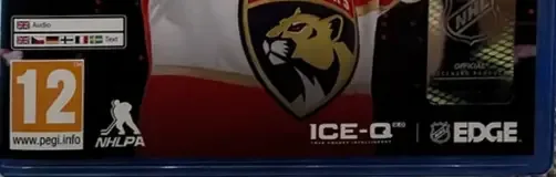 NHL 26, the PEGI square on its front