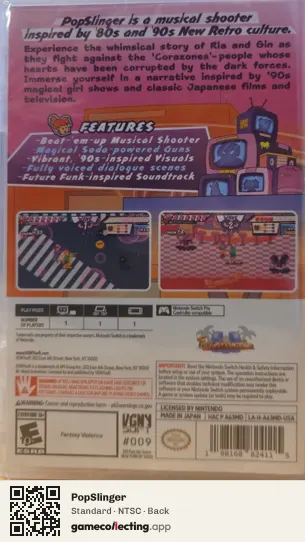 PopSlinger Nintendo Switch, NTSC box back