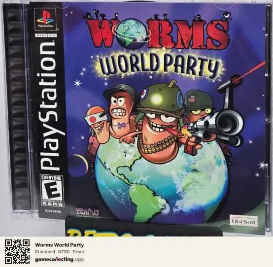 Worms World Party PlayStation, NTSC box front