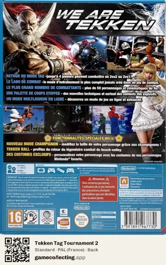 Tekken Tag Tournament 2 Nintendo Wii U, France box back