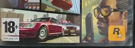 Grand Theft Auto IV, the PEGI square on its front