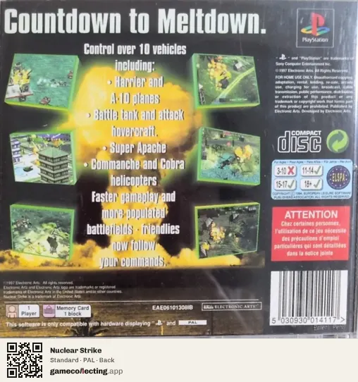 Nuclear Strike PlayStation, PAL box back