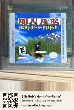 Billy Bob's Huntin'-n-Fishin' Game Boy Color, NTSC cartridge label