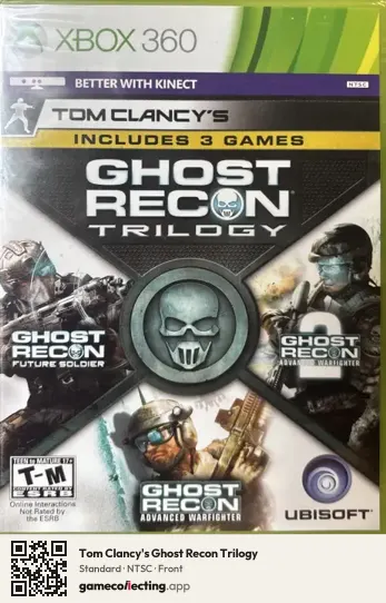 Tom Clancy's Ghost Recon Trilogy Xbox 360, NTSC box front