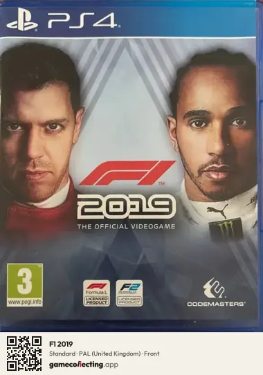 F1 2019 PlayStation 4, United Kingdom box front