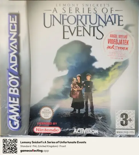 Lemony Snicket's A Series of Unfortunate Events Game Boy Advance, United Kingdom box front