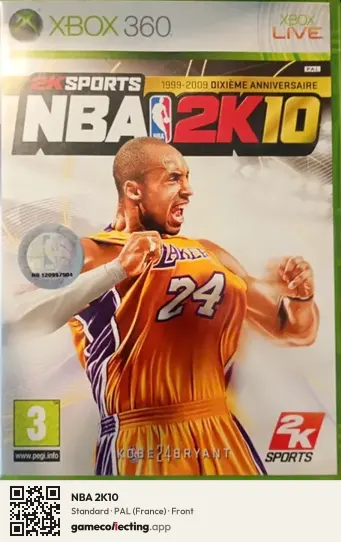 NBA 2K10 Xbox 360, France box front