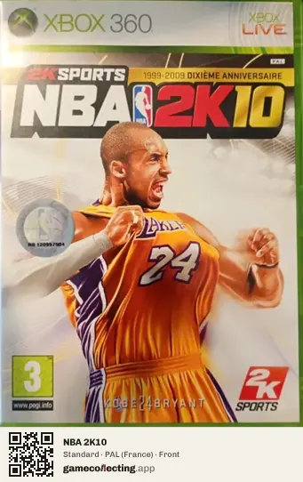 NBA 2K10 Xbox 360, France box front