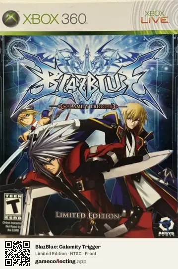 BlazBlue: Calamity Trigger Xbox 360, NTSC box front