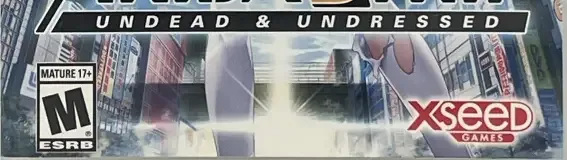 Akiba's Trip: Undead & Undressed, the ESRB box on its front